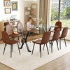 9-Piece Dining Set with Glass Table and 8 Armless Chairs - 2 of 4