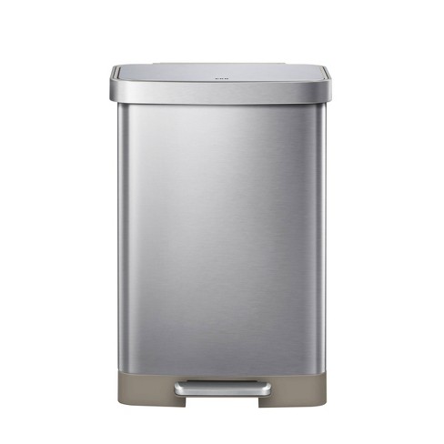 Simplehuman 6l Stainless Steel Semi-round Step Trash Can White : Target