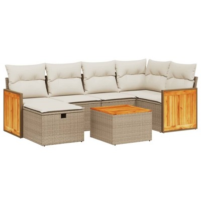 vidaXL Garden Sofa Set Beige