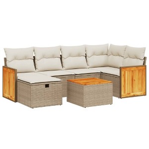 vidaXL Garden Sofa Set Beige - 1 of 4
