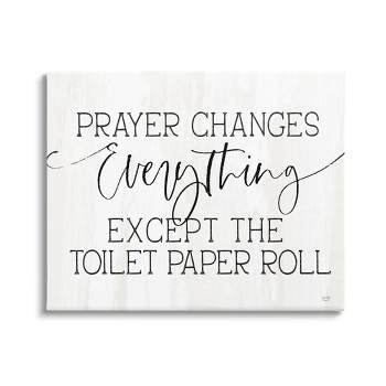 Stupell Prayer Changes Everything Bathroom Phrase Gallery Wrapped Canvas Wall Art