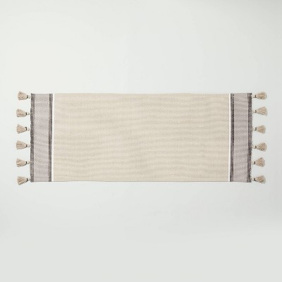 Hastings Home Bathroom Mats 60-in x 24-in Taupe Cotton Bath Mat in