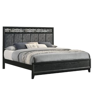 New Classic Furniture,Obsidian Wood Queen Bed, Black - 1 of 4