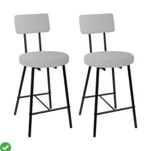 Bar Stool Set of 2 Upholstered Counter Height Bar Chair Counter Bar Stools - 1 of 4