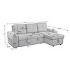 NicBex Pull Out Sectional Sofa L-Shaped Convertible Couch with Storage Chaise and 2 Cup Holders for Living Room,Apartment,Office - 3 of 4