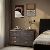 KTMBDW Dresser for Bedroom with 6 Drawers, 47" Wide Modern Chest of Drawers with Metal Handle, Wooden Dresser TV Stand, Living Room, Hallway, Brown - 3 of 4
