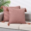 Unique Bargains Linen Fringe Pillow Covers Set with Tassel Design 2 Pcs - 3 of 4