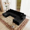 131.9" x 70.8" Plush Corduroy Modular Sectional Sofa with No Assembly Required, 4-Piece Free Combination, and Plush Fabric - 3 of 4