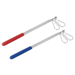 Unique Bargains Stainless Steel Telescopic Portable Anti-slip Flag Pole 2 Pcs - 1 of 4