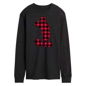 Men's - Disney - Mickey Plaid Long Sleeve Graphic T-Shirt - 1 of 4
