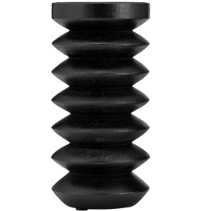 Wood Accordion Candle Holder, Black Finish, Decorative Candle Holder for Centerpieces, Home Decor, and Ambient Lighting Decorative - 1 of 4