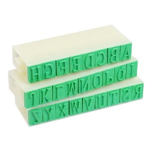 Unique Bargains Plastic 26 English Letters Alphabet Detachable Stamp Set Beige Green 0.4"x 0.3" - 1 of 4