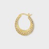 14k Gold Plated Crystal Click Top Tapered Hoop Earrings - A New Day™ Gold: Brass, Nickel-Free, 0.6" Length - 3 of 3