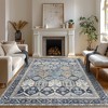 Abynow Diamond Distressed Persian Style Washable Indoor Rug - 2 of 4