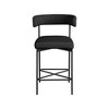 Meridian Furniture,Rivage Black Durable Linen Textured Fabric Stool, Set of 2 - 3 of 4