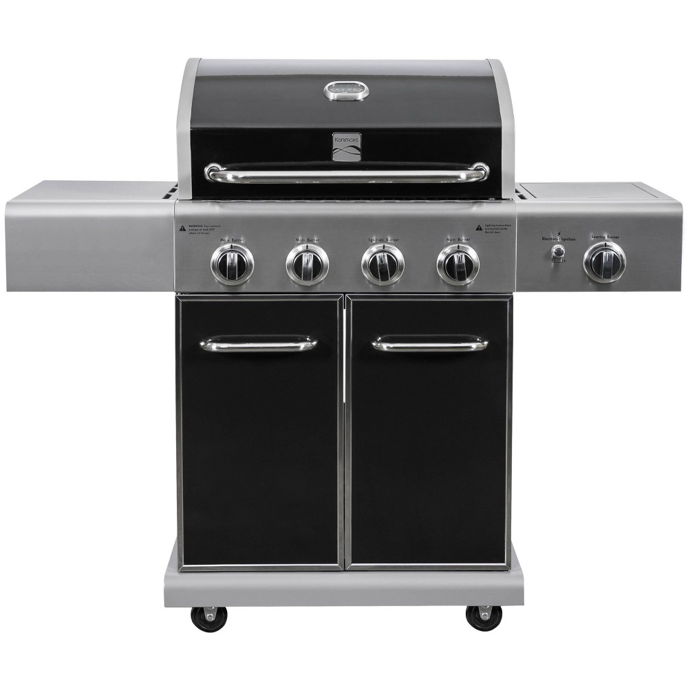 Photos - BBQ / Smoker Kenmore 4-Burner Gas BBQ Propane Grill with Side Burner PG-40409S0LB Black 