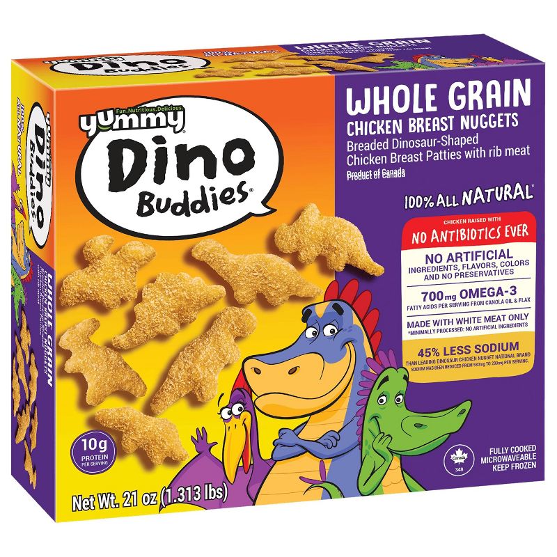 Yummy Whole Grain Dino Buddies Chicken Nuggets - Frozen - 21oz, 1 of 5