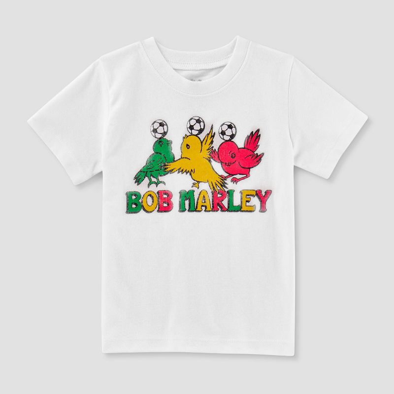 Toddler Bob Marley Logo Printed T-Shirt - White, 1 of 4