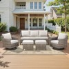Belord 6 Piece Outdoor Patio Wicker Furniture Sets, High Back Outdoor Conversation Set Sectional Sofa with Wicker Swivel Rocker Patio Chairs Ottomans - 4 of 4