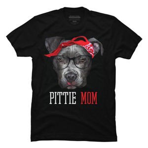 Men's Design By Humans Mother's Day Pittie Mom Pitbull Dog Lovers By dandingroz T-Shirt - 1 of 2