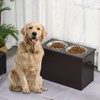 DSVIMOY Raised Pet Feeding Storage Station with 2 Bowls, Base for Large Dogs and Other Large Pets, Dark Brown, 23.5"*11.75"*16.25" - 2 of 4