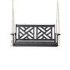 Outdoor Patio Acacia Wood Porch Swing Bench with Herringbone Backrest, 8-Foot Hanging Chains, 800 lb Weight Capacity - 2 of 4