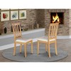 East West Furniture, Antique  Chair  for  dining  room  Faux  Leather  Seat  with  Oak  Finish,  Set  of  2 - 2 of 3