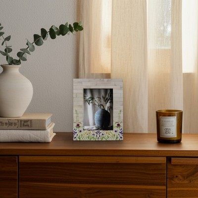 Bohemian Picture Frame - Floral Boho Design, Wood & Polyresin - Decorative Photo Frame for Home & Office Decor