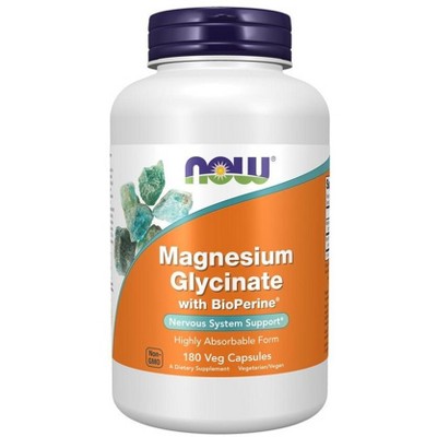 Magnesium Glycinate with BioPerine by Now Foods  -  180 VegCap