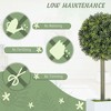 Resenkos Lifelike Artificial Plants Set of 2, Fake Boxwood Topiary Balls with 114 PE Leaves for Home or Office Decor, Green - 4 of 4