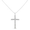Haus of Brilliance Silver 1/4 Cttw Diamond Miracle Set Cross Unisex Pendant Necklace - 2 of 4
