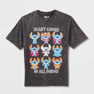 Kids' Scary Stitch Short Sleeve Graphic T-Shirt - Black - 1 of 3