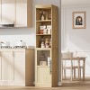 Narrow Bathroom Cabinet, 70 Inch Tall Storage Cabinet with Glass Door and 3 Open Shelves, Freestanding Slim Bathroom Storage Unit, for Home Office - 2 of 4