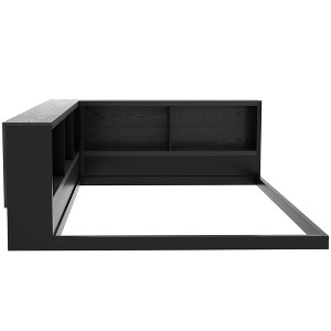 NicBex Full Size Daybed, Metal Day Bed Frame with Storage Cabinets and USB Ports, L-Shaped Daybed with Bookcase Headboard - 1 of 4
