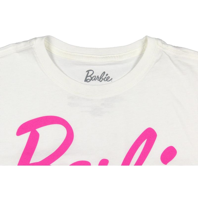 Barbie Women's Pink Logo Graphic Print Adult T-Shirt, 3 of 4