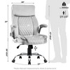 NicBex Velvet Adjustable Height Executive Office Desk Chairs with Wheels and Flip-up Armrests for Work Study - 3 of 4