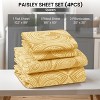 4 Piece Bed Sheets Printed Microfiber Sheet Set Ultra Soft, Easy Care Paisley Printed Sheets - Lux Decor Collection - 2 of 4
