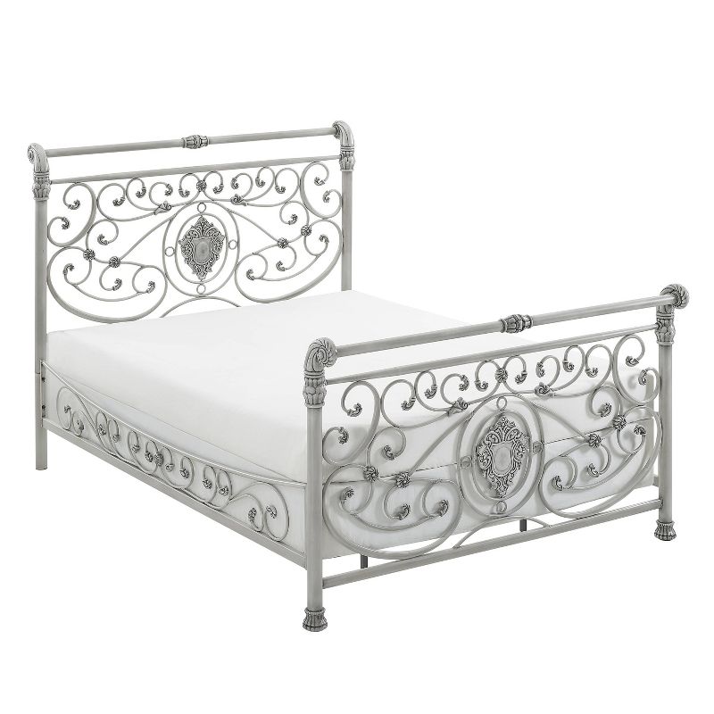 Queen Mercer Metal Sleigh Bed Brushed White - Hillsdale Furniture, 3 of 17