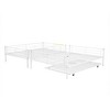 NicBex Full XL over Queen Bunk Bed Convertible Metal Frame Triple Bed Frame with Scroll Wheels, Guardrails and Ladder, No Box Spring Required - 4 of 4