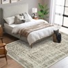 Washable Vintage Floral Distressed Rug Non Slip Low Pile Rug Soft Throw Floor Cover Foldable Indoor Carpet for Living Room Bedroom Playroom Nursery - 4 of 4