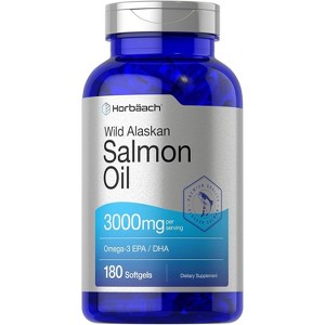 Horbaach Wild Alaskan Salmon Fish Oil 3000mg | 180 Softgels - 1 of 2