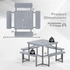 Costway Picnic Table Bench Set for 4-8 People with Umbrella Hole All-Weather HDPE Tabletop Black/Gray/Green/White - 3 of 4