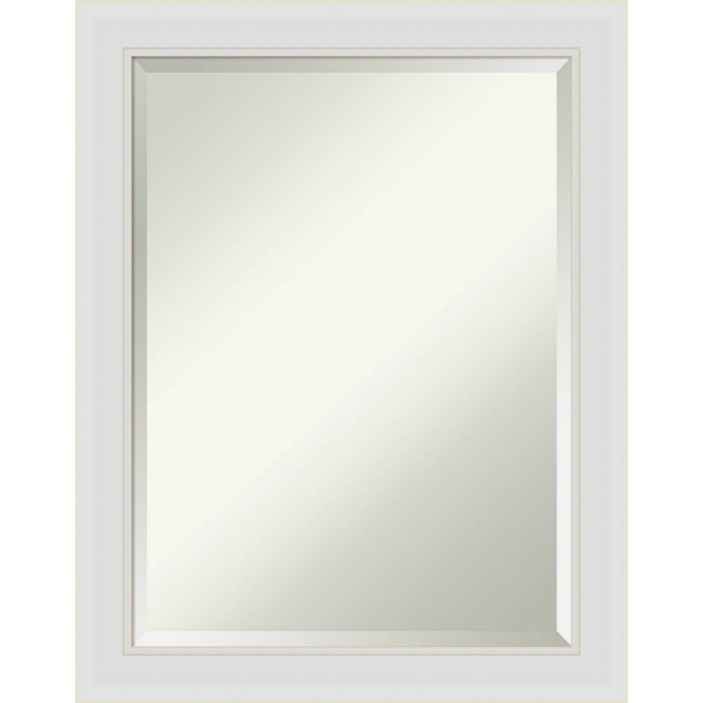 Photos - Wall Mirror 22" x 28" Flair Framed Bathroom Vanity  Soft White - Amanti Art