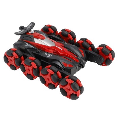 Topteng RC Stunt Car, 360 Flip & Rotate, LED Lights, Realistic Mist, Wristband Controller
