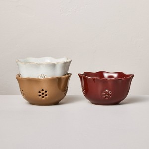 Set de 3 tazones pequeños para bayas Tan/Sour Cream/Burgundy - Hearth & Hand™ with Magnolia