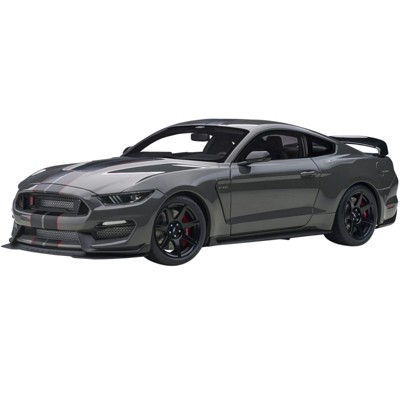 Ford Mustang Shelby GT-350R Lead Foot Gray with Black and Red Stripes 1/18 Model Car by Autoart