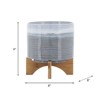 VisioGear Round Planter with Wooden Stand, Plant Pots for Living Room, Bedroom, Blue Fade, 8"*8"*10" - 3 of 4