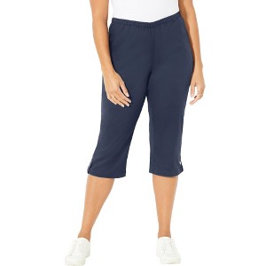Catherines Women's Plus Size Everyday Capri With Sparkle Hem - 1 of 4