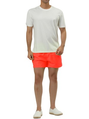 TATT 21 Men's Summer Solid Color Mesh Lining Swimming Board Shorts Orange 28 — фото 2