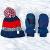 Rugged Bear Toddler Winter Hat & Ski Mittens Set - Cozy Beanie with Pom Pom & Warm Mittens for Boys & Girls, Ages 2-3 Years - 2 of 4